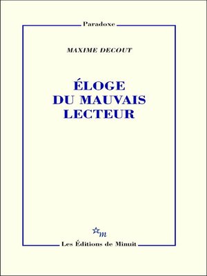 cover image of Éloge du mauvais lecteur